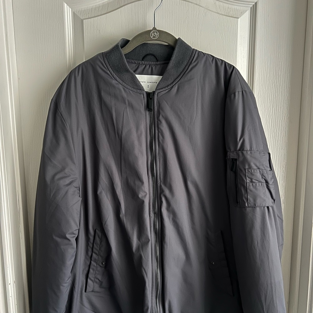 Charcoal Gray Bomber Jacket